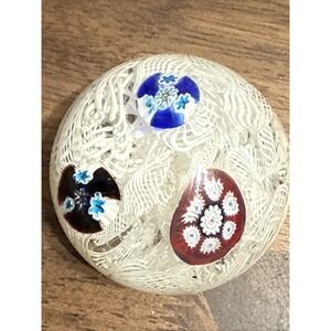 Murano White Millefiori Floral Paperweight Murano sticker